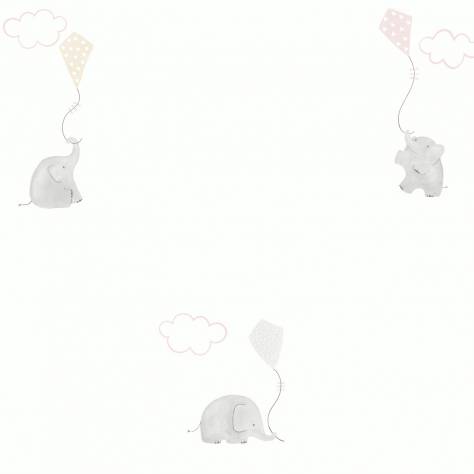 Casadeco My Little World Fabrics & Wallpapers Elephants Wallpaper - Rose - 29734231