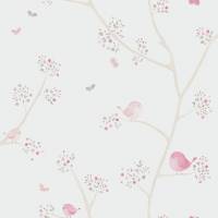 Allover Birds Wallpaper - Rose
