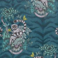 Emma J Shipley Lemur Wallpaper - Navy
