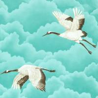 Cranes in Flight Wallpaper - Marine