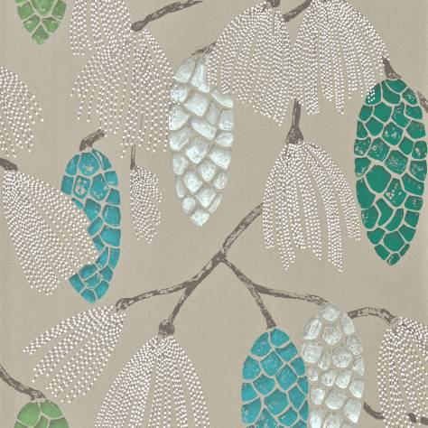 Harlequin Standing Ovation Wallpapers Epitome Wallpaper - Turquoise/Pea/Gilver - HSTO111502