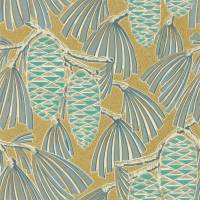 Foxley Wallpaper - Kingfisher / Gold