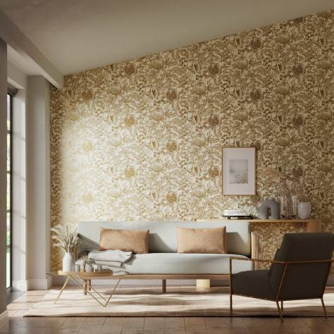 Harlequin Colour 3 Wallpapers Melograno Wallpaper - Gold/Wild Water - HQN3112926